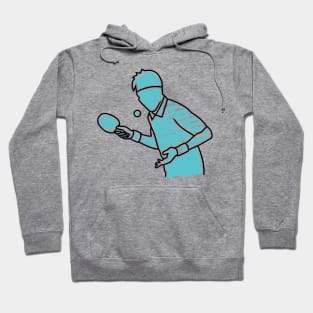 silhouette of table tennis player Hoodie